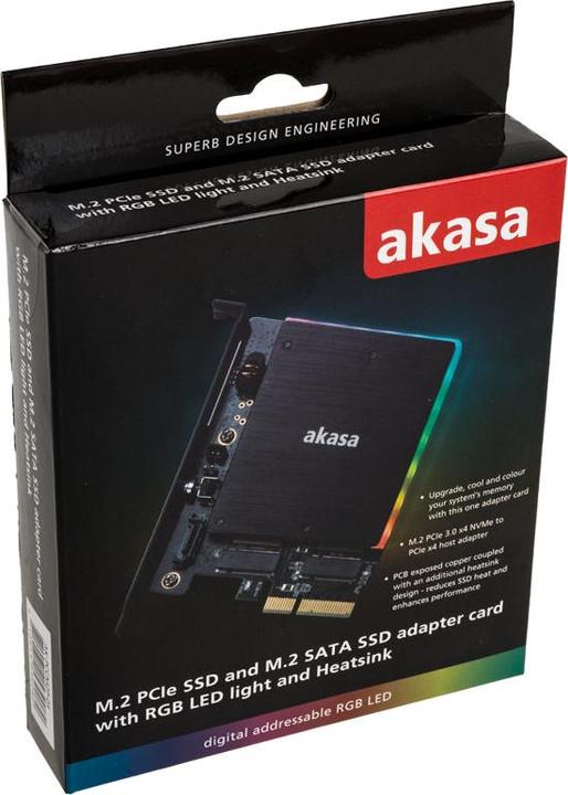 Produktbild Akasa AK-PCCM2P-03 - PCIe - M.2 - Schwarz - 32 Gbit/s - 0 - 55 °C