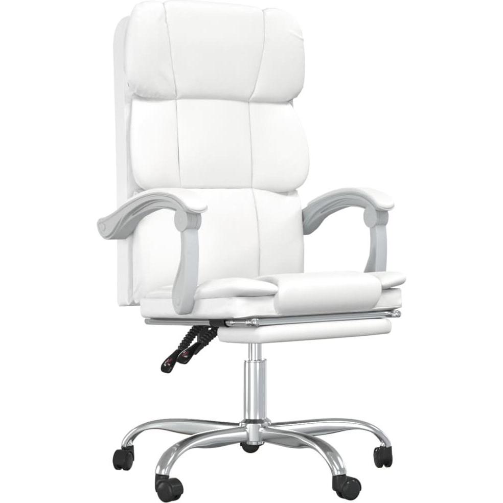 Vidaxl Weiss Bürostuhl, Bürostuhl Mit Liegefunktion (46.50 - 56 Cm)