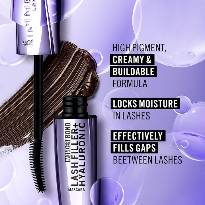 Produktbild Rimmel London Rimmel Wonder'bond Lash Filler + Hyaluronic Mascara 001 Black Bold Volume (001 black)
