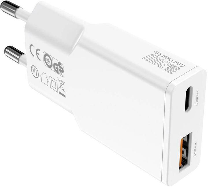 Actual product image 4smarts Netzladegerät PDPlug Slim Duos GaN 1C+1A, weiss (20 W, 2 ports)