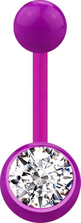 Immagine prodotto Star Piercing Banana viola con sfera e cristallo argento (Materiale sintetico, senza ottone)
