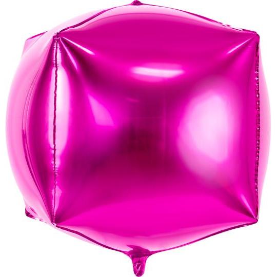 Partydeco Foil Balloon Cubic, 35x35x35cm, dark pink (1 pkt / 1 pc.)