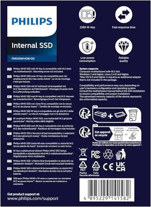 Image du produit Philips Internal SSD M.2 2TB 2280 R/W 3500/2800 (2000 Go, M.2 2280)