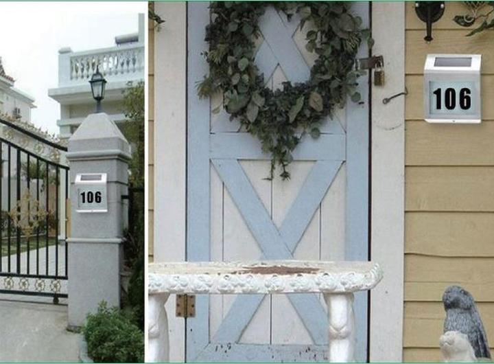 Actual product image ProPlus LED house number light, solar, with numbers and letters, IP44 (2000 lm, IP44)