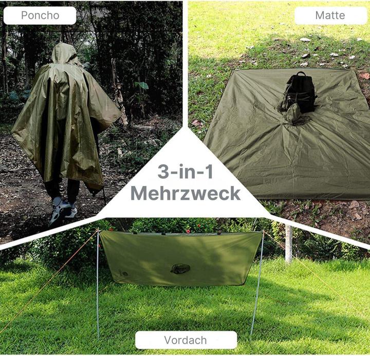 Produktbild Hermex Regenponcho Regencape Regenumhang Regenjacke Wasserschutzponcho (One Size)