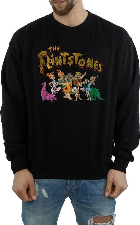 Actual product image The Flintstones Mens Group Distressed Sweatshirt (L)