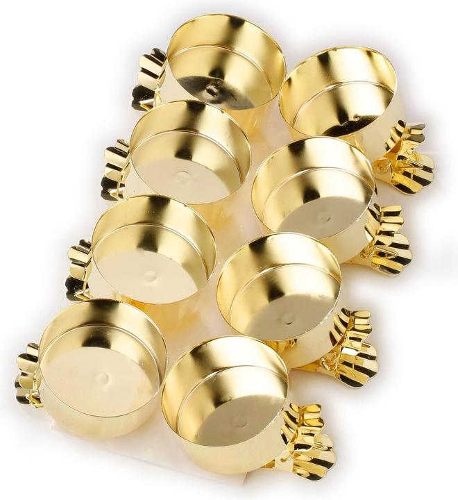 Produktbild Inge’s Glas Christmas Decor Teelichthalter Clip Ø 5 cm, 8 Stück, Gold (5 x 13 x 22 cm)