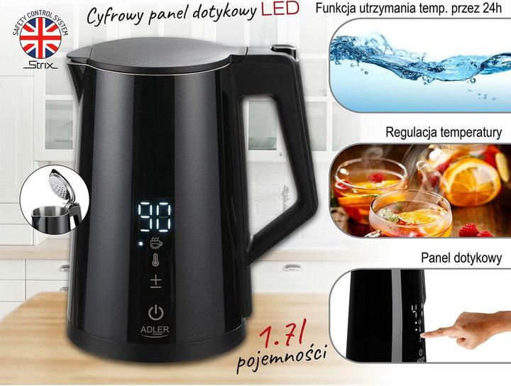 Image du produit Adler AD 1345 electric kettle Noir (1.70 l)