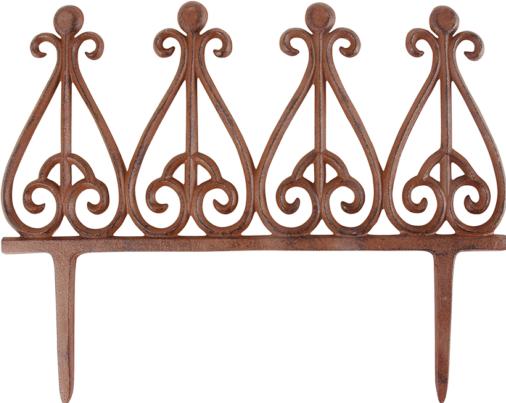 Esschert Design Clôture de parterre décorative en fonte (37.70 cm)