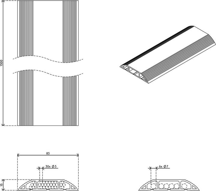 Actual product image Dataflex Addit (Cable bridge, 150 cm)