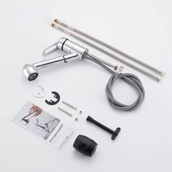 Immagine prodotto Hermex Rubinetto della cucina Rubinetto dell'acqua con doccetta estraibile Rubinetto del miscelatore