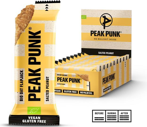 Actual product image Peak Punk Organic Oat Flapjack (Salted Peanut, 12 pcs., 720 g)