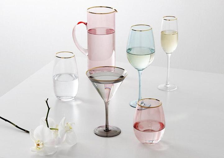 Image du produit Ladelle Flûtes à champagne Chloe Aqua fabriquées à la main (lot de 4) (4 Verres, Flûtes à champagne)
