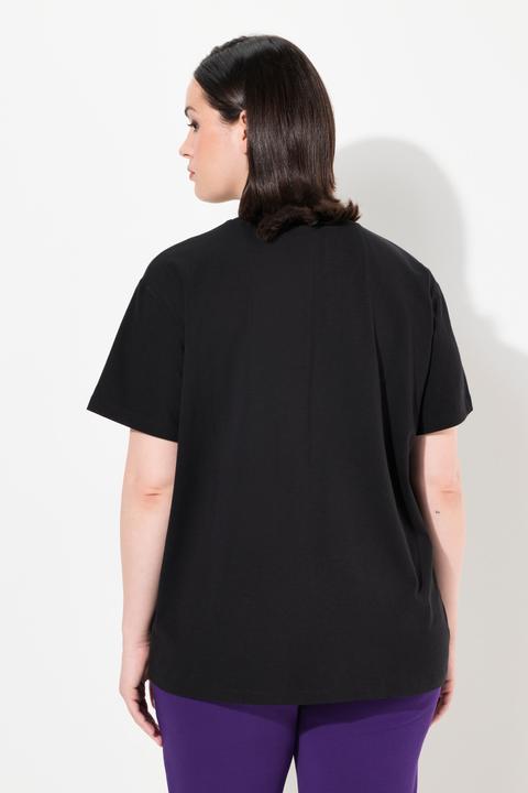 Produktbild Ulla Popken T-Shirt, Brusttasche, Perlen, Oversized, Rundhals, Halbarm (58)