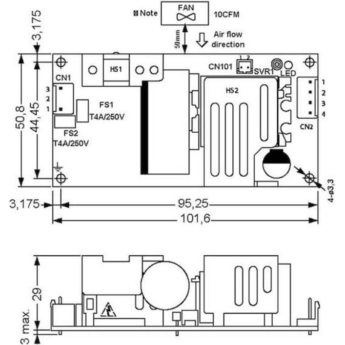 Thumbnail - MeanWell, Spannungswandler, EPS-120-24 AC/DC-Netzteilbaustein, open frame 25.2 V/DC 5 A Ausgangsspannung regelbar