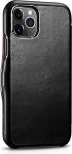 Produktbild iCarer iPhone 11 Pro - Luxury Series (Side-open) Echtleder Flip-Case, schwarz (Apple iPhone 11 Pro)