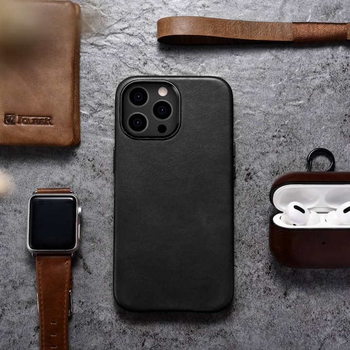 Produktbild iCarer Leather Oil Wax Case Covered in Genuine Leather for iPhone 13 Pro Brown (Compatible with MagS (Apple iPhone 13 Pro)