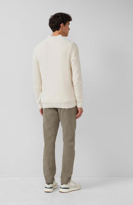 Produktbild s.Oliver Strickpullover Baumwoll-Pullover mit Struktur und Troyer-Kragen (M)