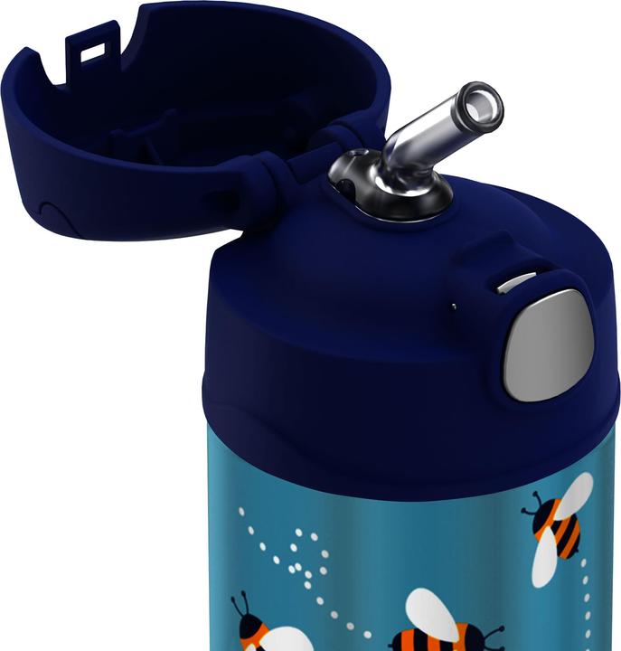 Produktbild Thermos Isolier-Trinkflasche FUNTAINER Straw Bottle, Bienen 0,35 L, doppelwandiger Edelstahl, Verschluss aus (0.35 l)