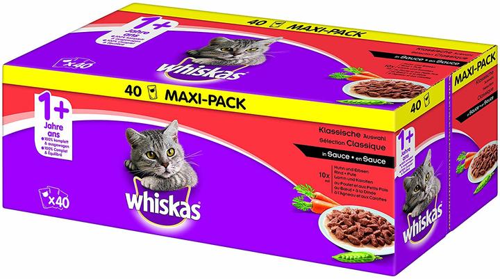 Produktbild Whiskas 1+ Klassische Auswahl in Sauce (Adult, 40 Stk., 4000 g)