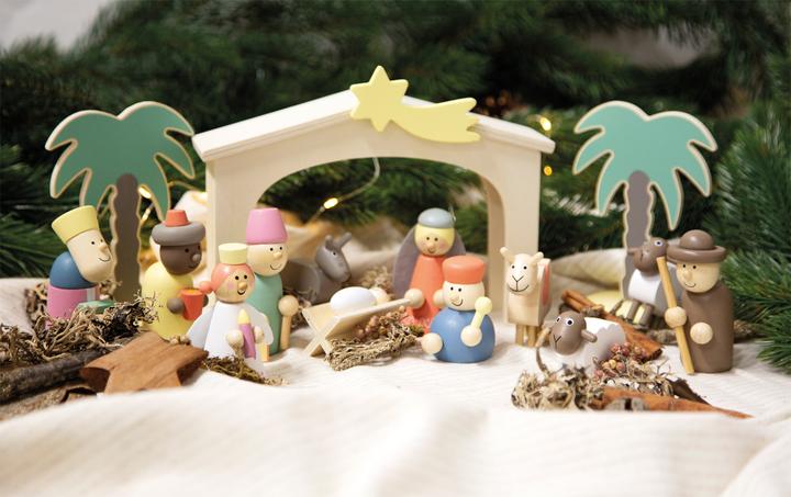 Produktbild small foot Spielset Holzkrippe Weihnachtsgeschichte