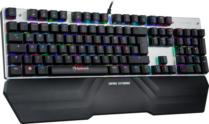 Produktbild Marvo KG942 mechanische Gaming-Tastatur, Multi-Color RGB, 5 x Makro, Blue Switches, DE Layout, PC Windows (DE, Kabelgebunden)