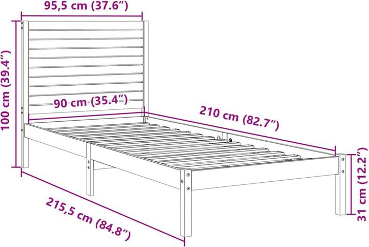 Image du produit vidaXL Bettrahmen (90 x 210 cm)
