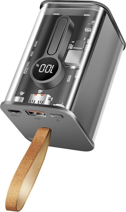 Actual product image LogiLink PowerBank 20.000mAh transparent (20000 mAh, 20 W, 74 Wh)
