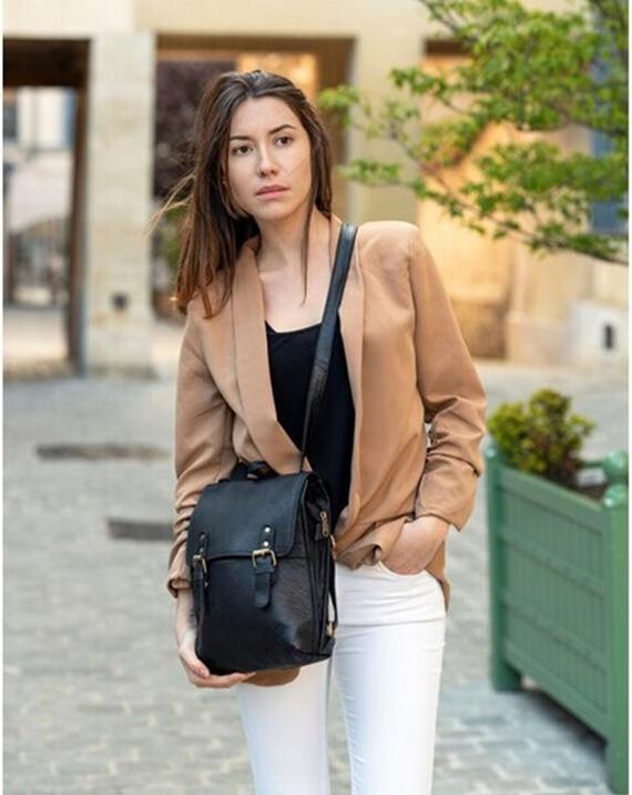 Immagine prodotto Saora Zaino Borsa a tracolla 2in1 Govind2 in vera pelle riciclata