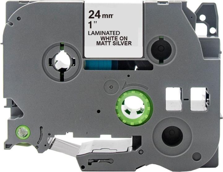 Actual product image Hermex Alternatives Etikettenband zu Brother TZe-M955 Beschriftungsband (2.40 cm, Silver, White)