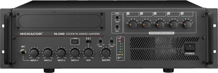 Monacor ELA-Verstärker PA-5480 480 W 5-Zonen (Verstärker)