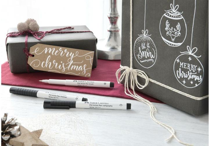 Produktbild Faber-Castell Tuschestifte Pitt Artist Pen Calligraphy 8 Farben (Gelb, Silber, Pink, Schwarz, Braun, Grün, Weiss, 8 x)