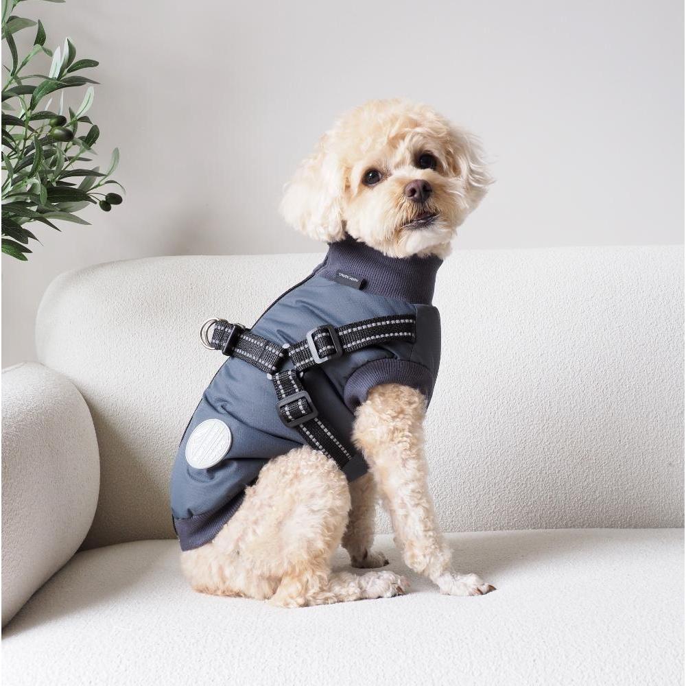 Nordic Paws Dogcoat Thor with harness 35cm - Anthracite - S (S, Hundemantel), Hundebekleidung