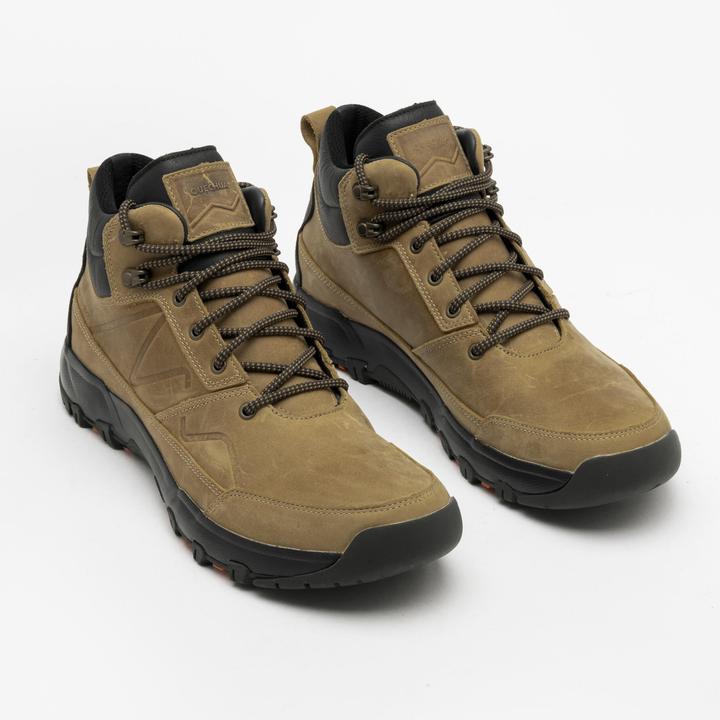 Actual product image Quechua Men's waterproof leather hiking boots - NH500 mid-high beige (43)