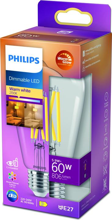 Produktbild Philips Warm Glow (E27, 5.90 W, 806 lm, 1 x, D)