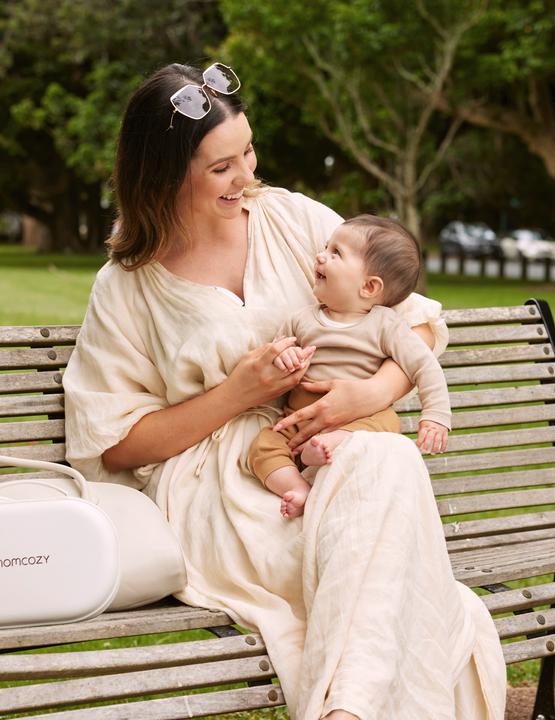 Actual product image Momcozy M6 Hands-free Breast Pump Red Double Packs
