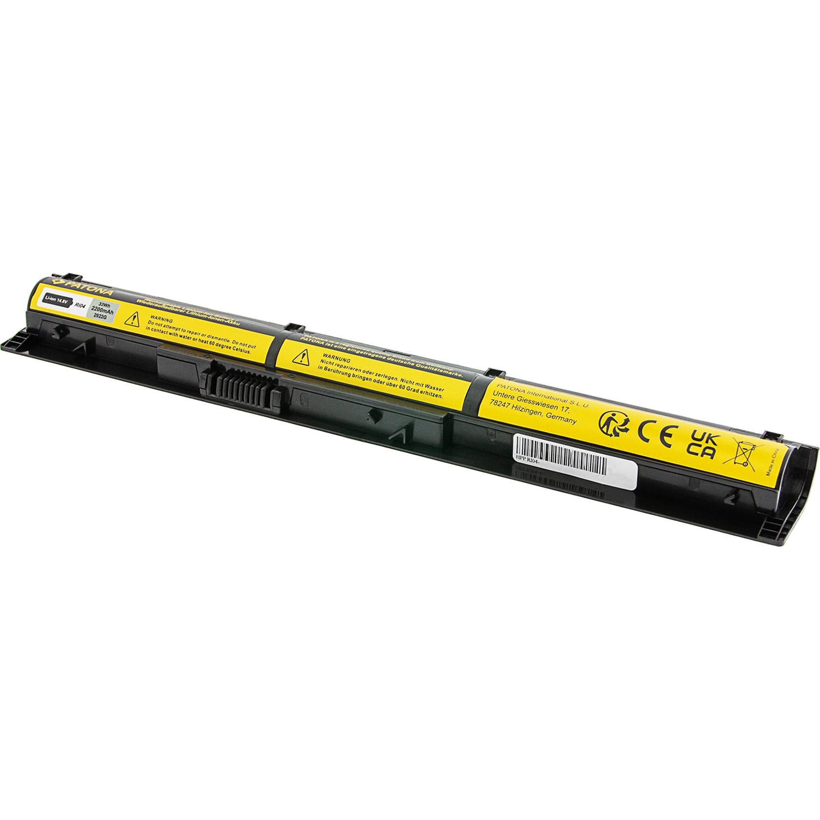 Patona 2922 (2200 mAh), Notebook Akku, Schwarz, Gelb