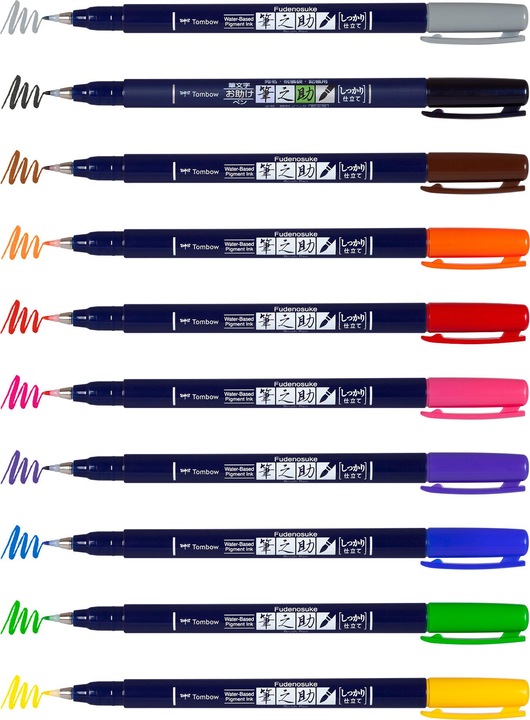 Immagine prodotto Tombow Penna calligrafica WS-BH WS-BH48PA Fudenosuke, Display (Multicolore)