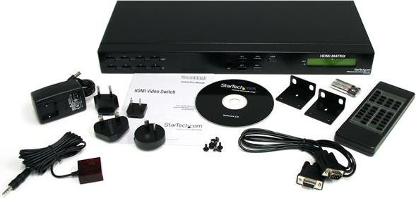 Actual product image StarTech com 4x4 HDMI Matrix Video Switch Splitter with Audio and RS232, AV matrix switcher, 1920 x