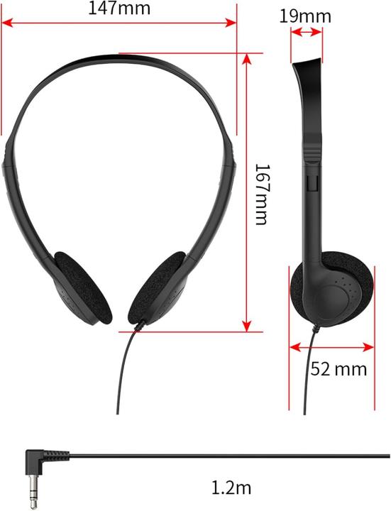 Produktbild Gammaeon Retro Kopfhörer mit Kabel und Typ-C Adapter