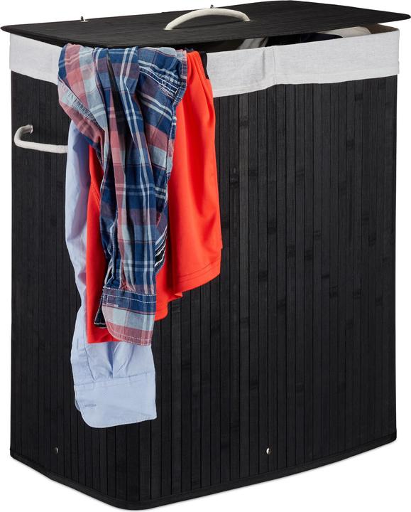 Actual product image Relaxdays Laundry Hamper, 2 Compartments (95 l)