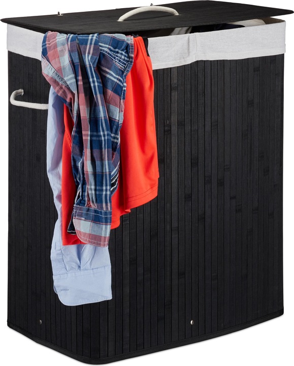 Actual product image Relaxdays Laundry Hamper, 2 Compartments (95 l)