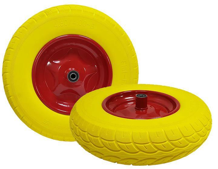 MAR PU Wiel 400-8 Kruiwagenwiel massief rubber met as 4.80/4.00-8 Polyurethaan rubber M251
