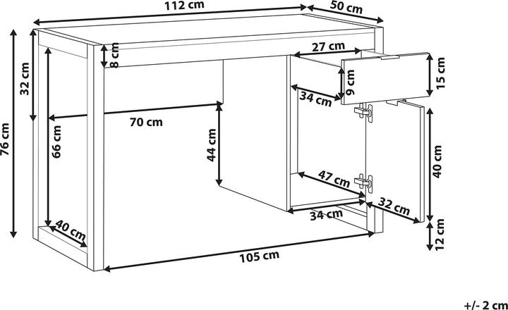 Image du produit Beliani Johnson (112 x 50 x 76 cm)