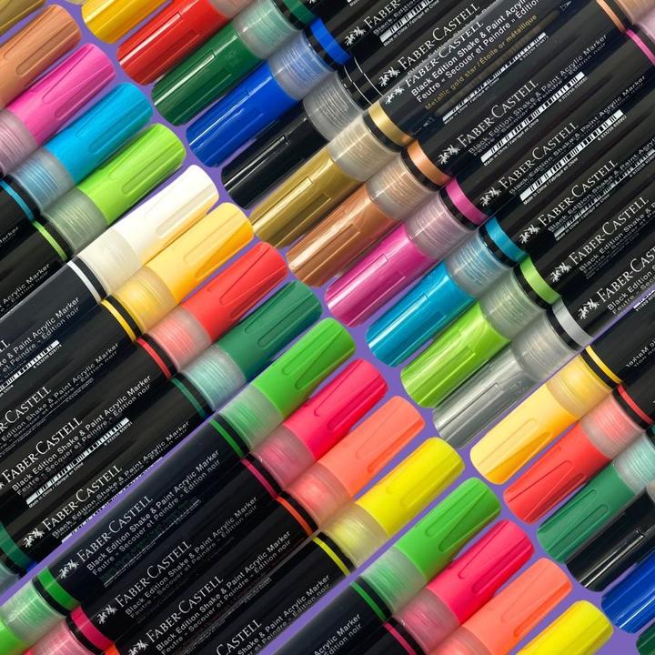 Produktbild Faber-Castell - Black Edition Shake & Paint Acrylic Markers Set of 6 (Classic Colours) (285507) (6 x)