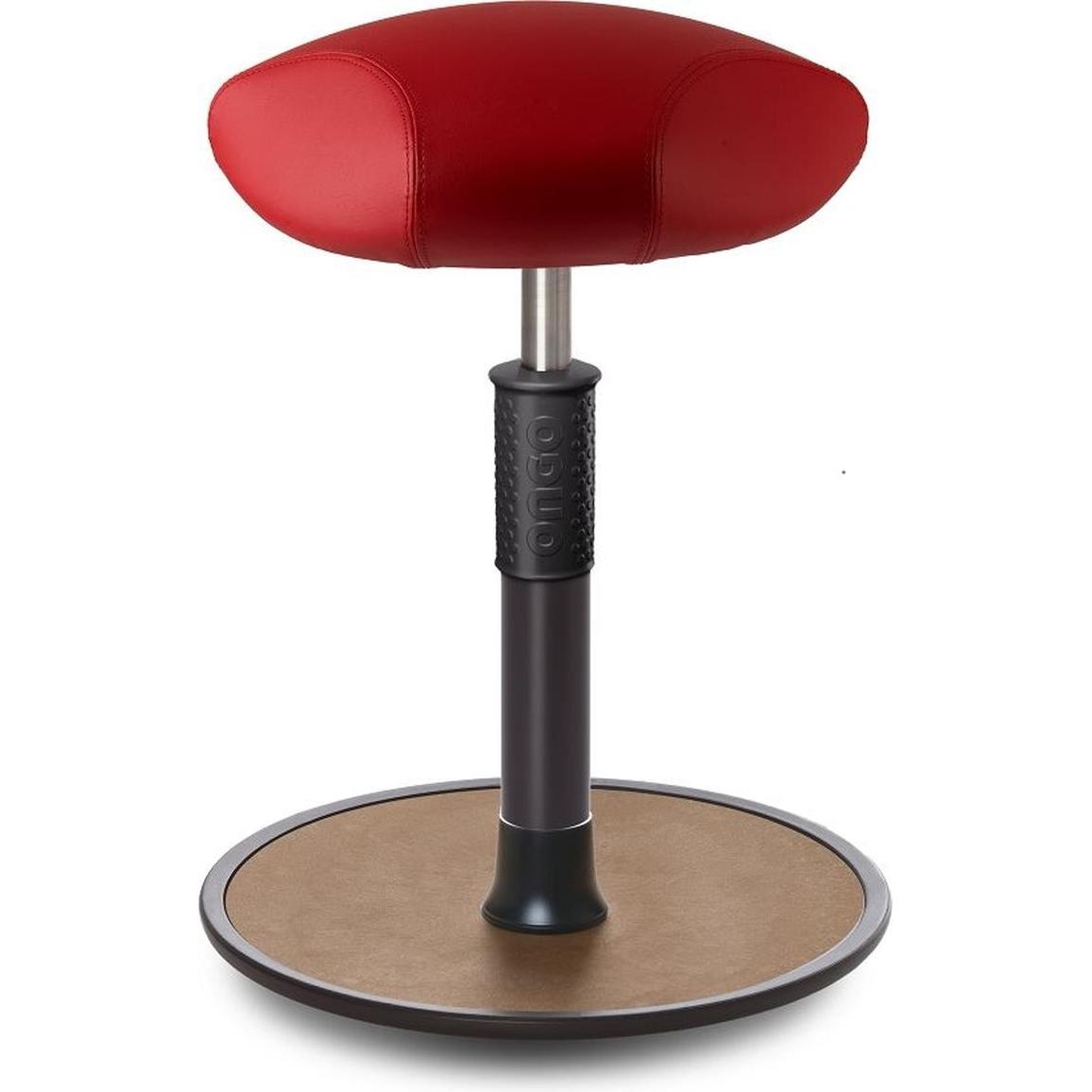 Ongo, Bürostuhl, Sitz- Stehhocker Free Regular Triangel skai Kunstleder Rot schwarz /Natur