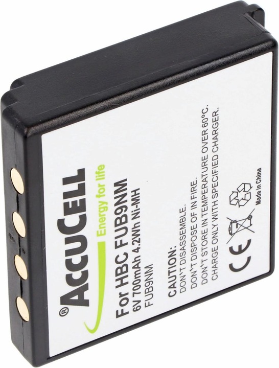 Actual product image AccuCell Battery HBC FUB9NM, BA209000, 209060, BA209061 (6 V, 800 mAh)