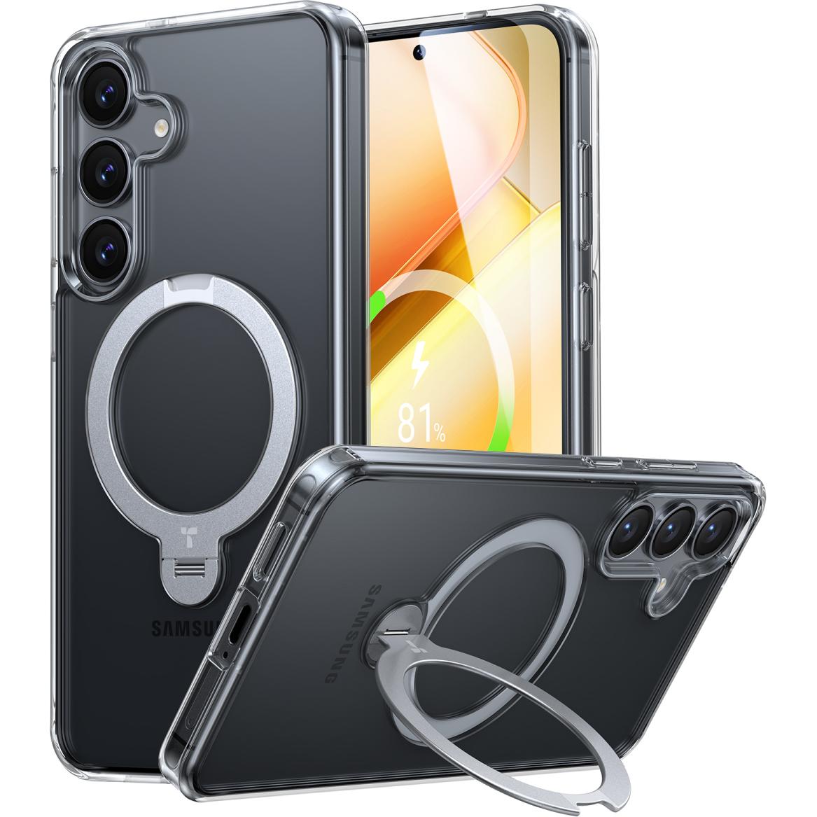 Torras Ostand Spin Series (Samsung Galaxy S25), Smartphone Hülle, Transparent
