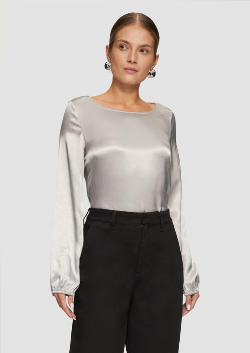 Immagine prodotto S.Oliver T-Shirt Blusenshirt mit Materialmix und Bateau-Ausschnitt (46)