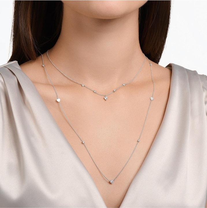 Produktbild Thomas Sabo Halskette mit Herzen und Weisse Steine Silber (925er Silber, 85 - 90 cm)